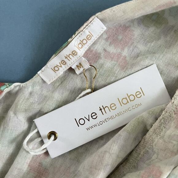 NWT Anthropologie Love The Label Ines Ivory Floral Tiered Ruffle Mini Dress - Picture 8 of 9